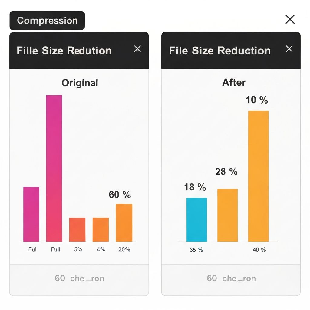 Image compression demonstration showing 92% file size reduction